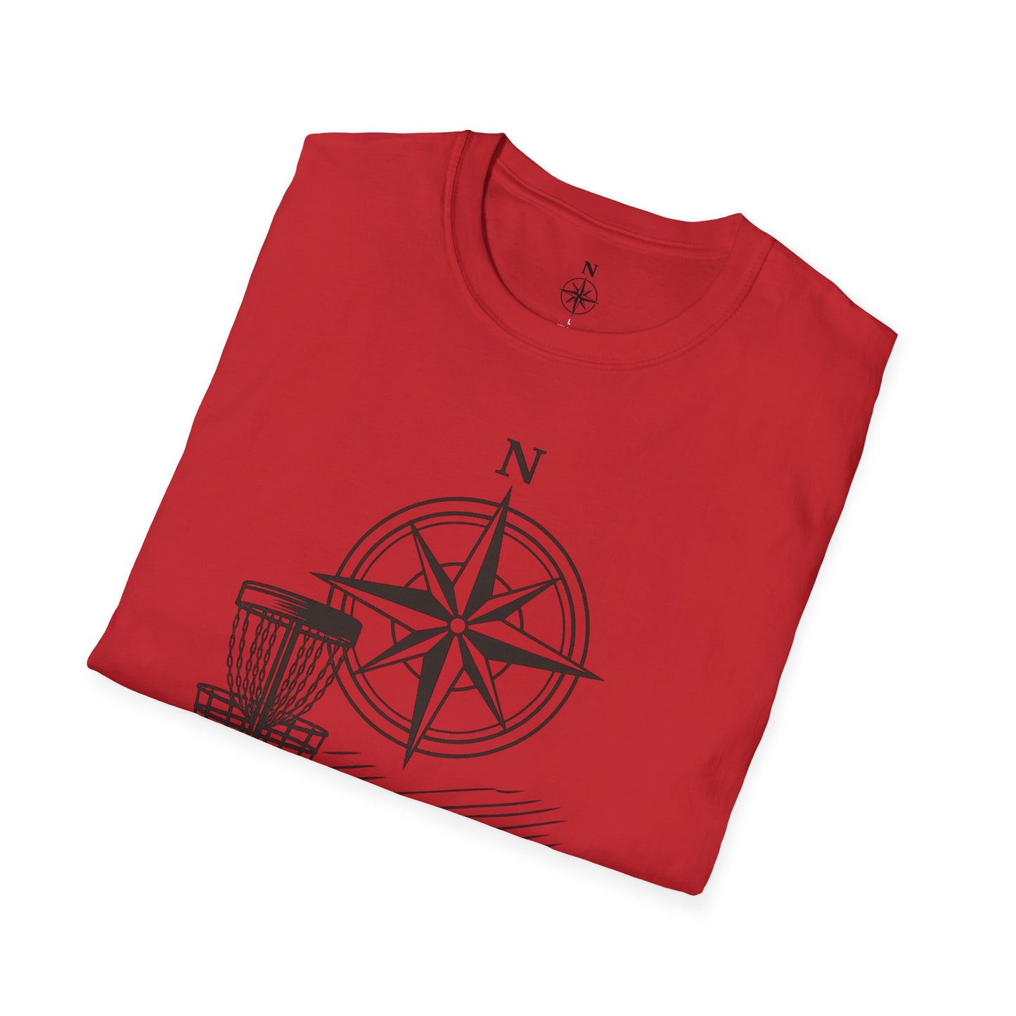 Disc Golf T-Shirt — "Nomad" Compass & Basket Design