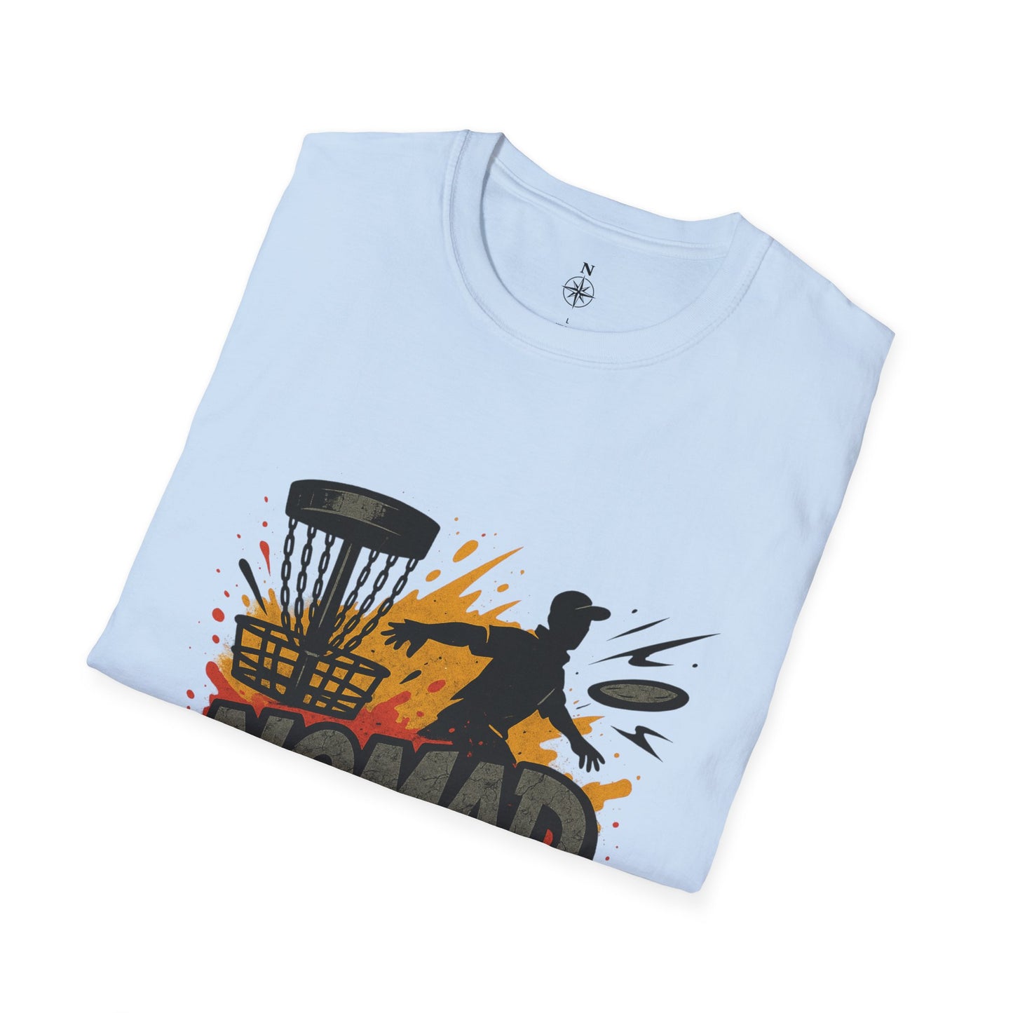 Nomad Disc Golf T-Shirt — Graphic Disc Golfer Tee with Basket & Compass Logo