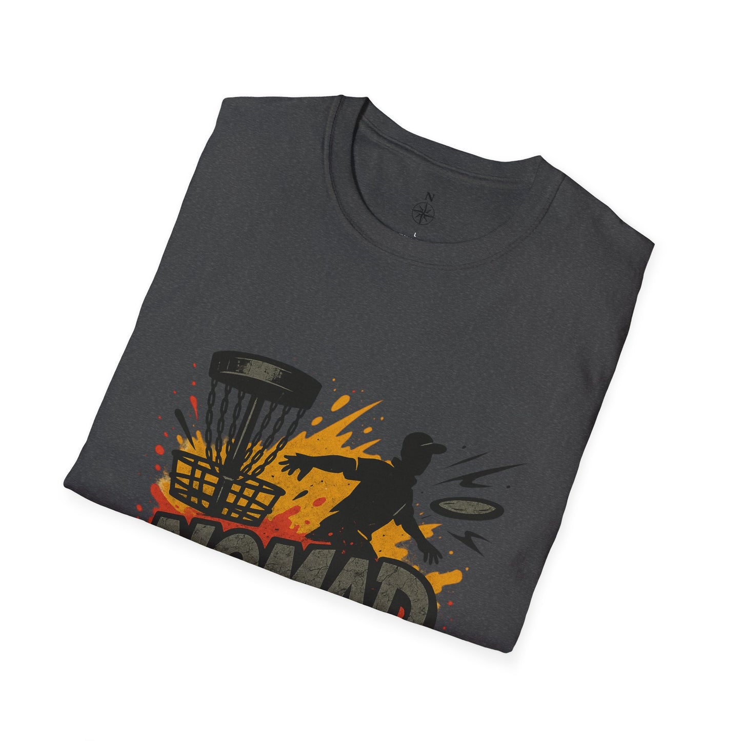 Nomad Disc Golf T-Shirt — Graphic Disc Golfer Tee with Basket & Compass Logo