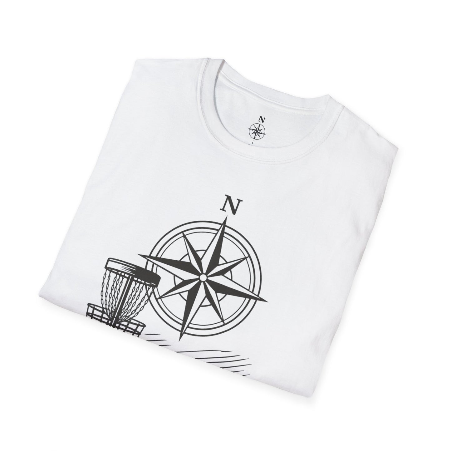 Disc Golf T-Shirt — "Nomad" Compass & Basket Design