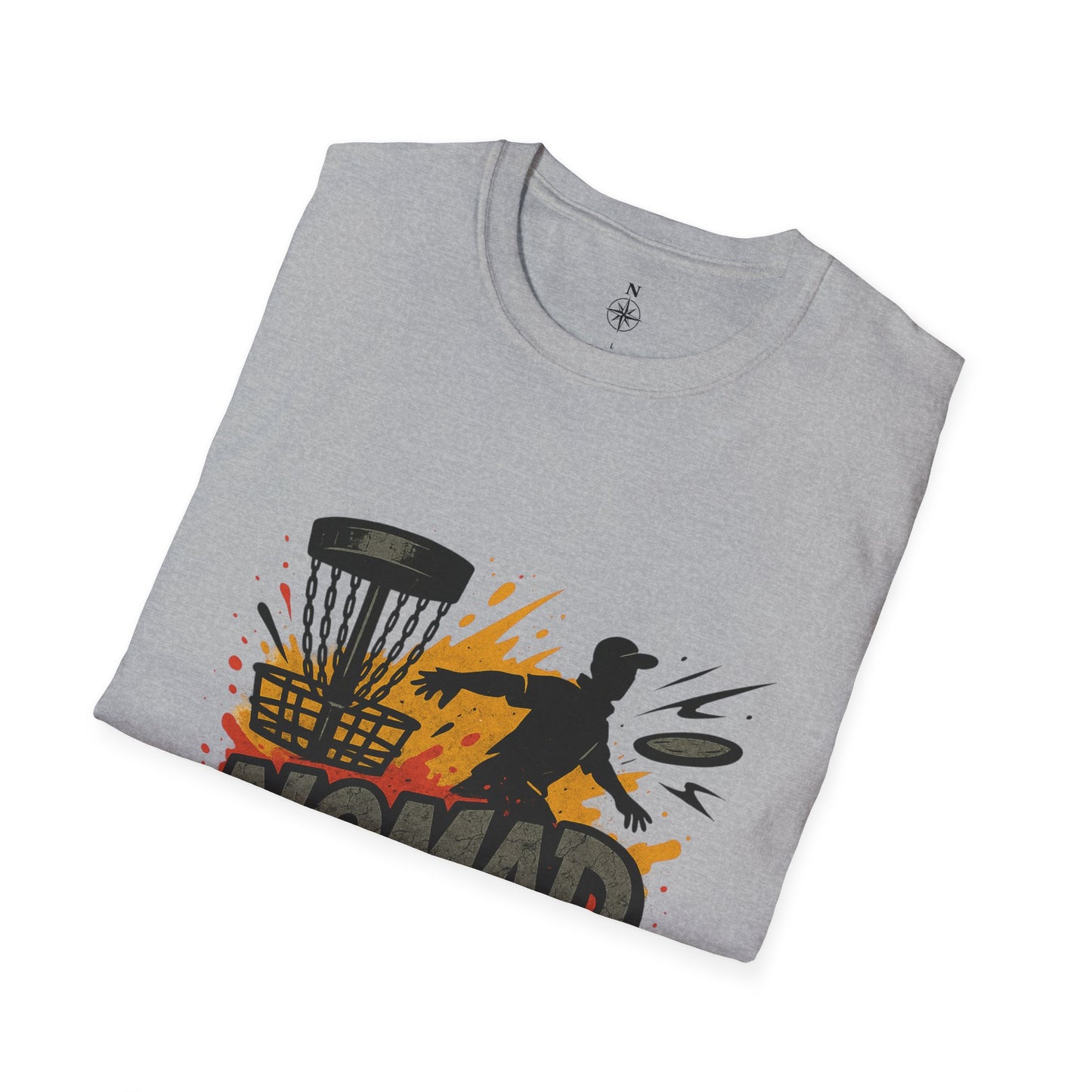 Nomad Disc Golf T-Shirt — Graphic Disc Golfer Tee with Basket & Compass Logo